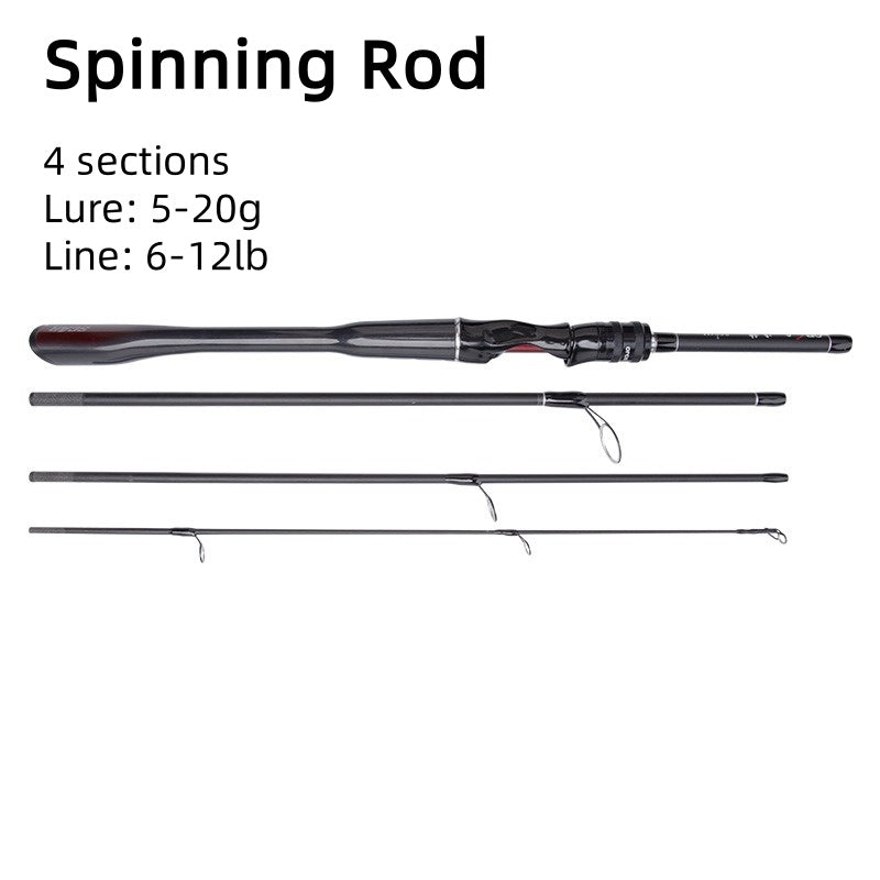 Mavllos OCKA Portable 12lb Spinning Rod Lure 5-20g 4 Sections Travel Light Carbon Fishing Casting Rod for Bass Pike