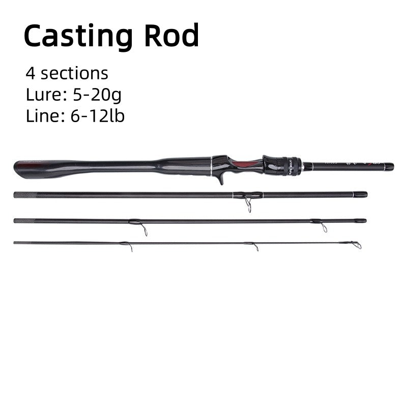 Mavllos OCKA Portable 12lb Spinning Rod Lure 5-20g 4 Sections Travel Light Carbon Fishing Casting Rod for Bass Pike