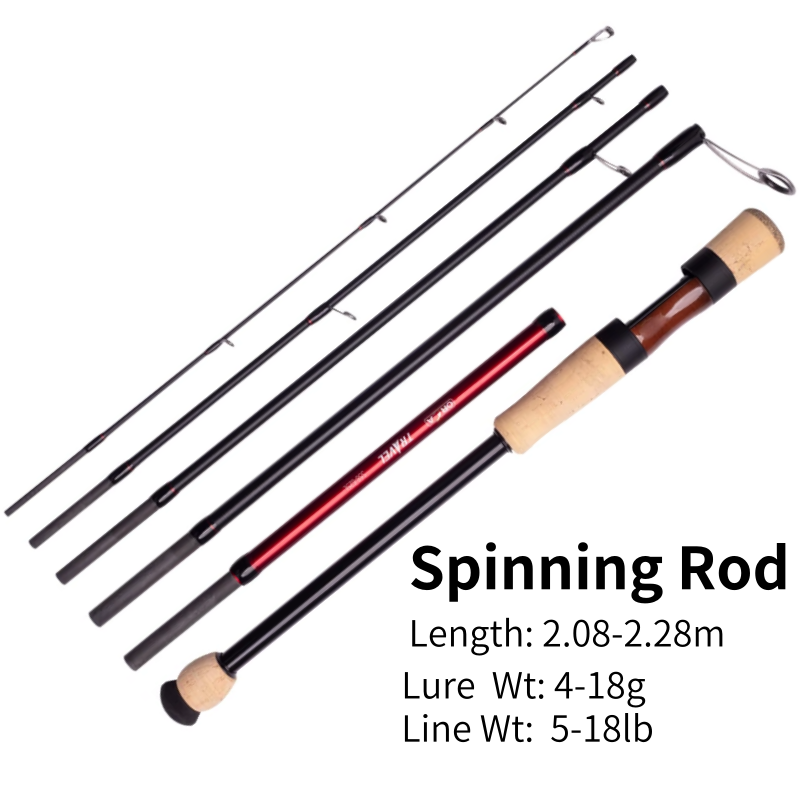 Mavllos Lightning Carbon Light Bass Spinning Rod Portable Travel Fishing Tackle Lure 3-12g/4-18g General Fishing Casting Rod