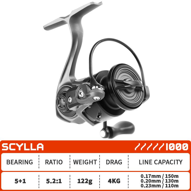 Mavllos SCYLLA II Ultralight Spinning Reel 122g Carbon Frame 5.2:1 Gear Ratio 4kg Drag Micro Lure Fishing Reel for Trout Bass