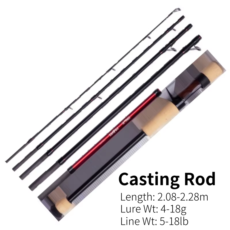 Mavllos Lightning Carbon Light Bass Spinning Rod Portable Travel Fishing Tackle Lure 3-12g/4-18g General Fishing Casting Rod