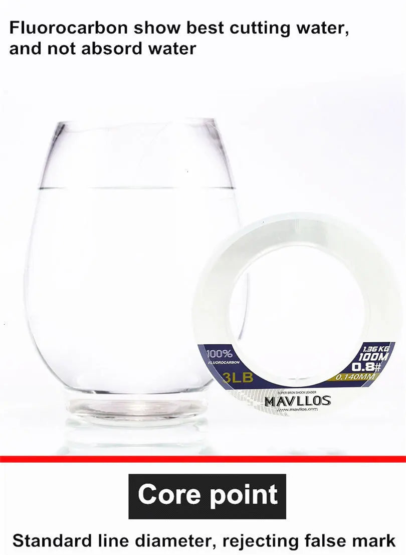 Mavllos Darcy Wear-resistant Carbon Line, 50M 100M 3-32lbs Japan Orignal Monofilament Fast Sinking Leader Carbon Fishing Line