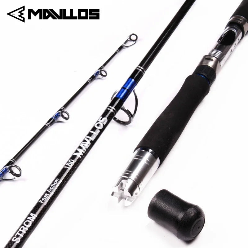 Mavllos STORM Saltwater Jigging Rod For Tuna Fishing MH Carbon 3 Section 1.8M 2.1M Lure 70-250g 20-50LB Fishing Spinning Rod