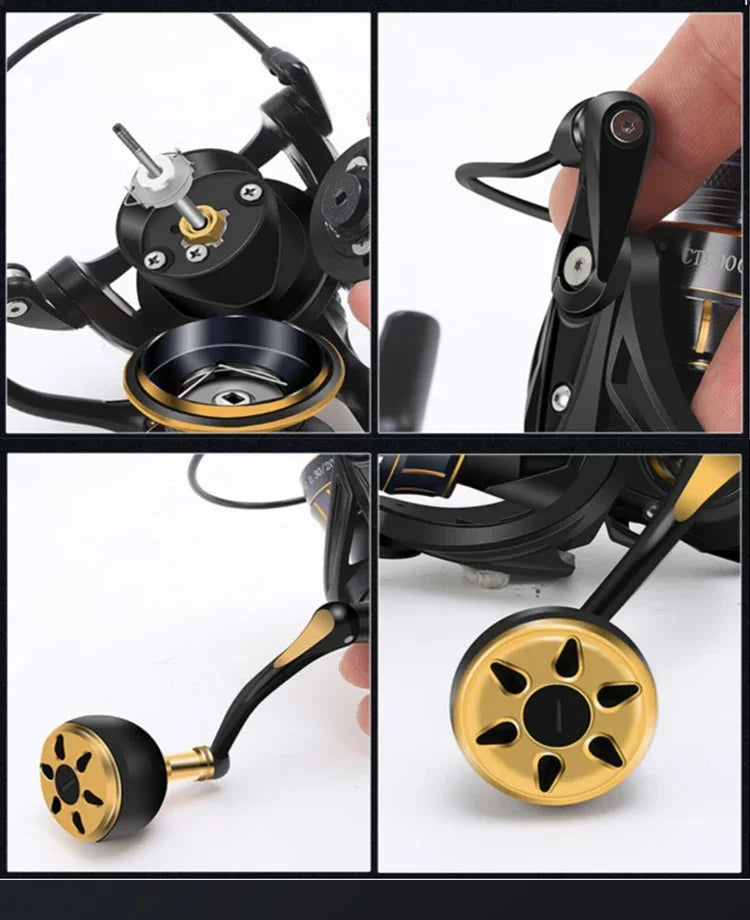 Mavllos SHARK Boat Spinning Reel for Tuna Fishing Drag Power 10kg Ratio 5.7:1 Anti-corrosion Metal Body Saltwater Jigging Reel
