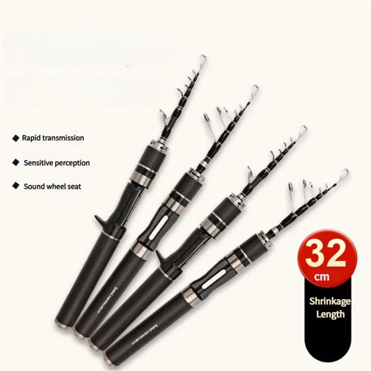 Mavllos JINWEI Carbon Lure Rod 1.5m 1.8m Portable Travel Trout Spinning Casting Rod Lure 2-10g 2-8lb Light Telescope Fishing Rod