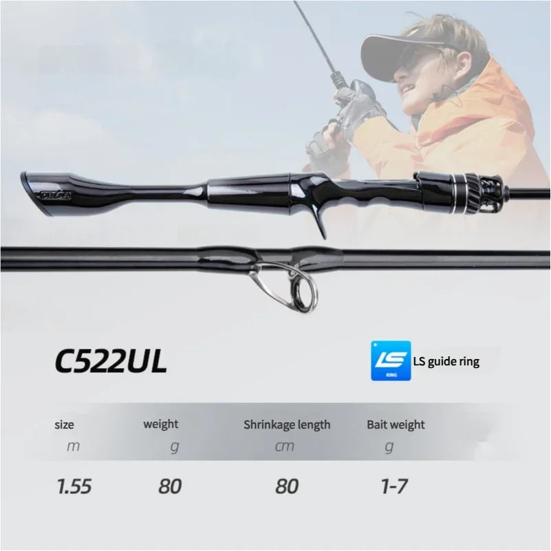 Mavllos OCKA Light BFS Casting Rod Lure 1-7g Carbon Solid Tip UL Fast 2 Section Freshwater Saltwater Bass Spinning Fishing Rod