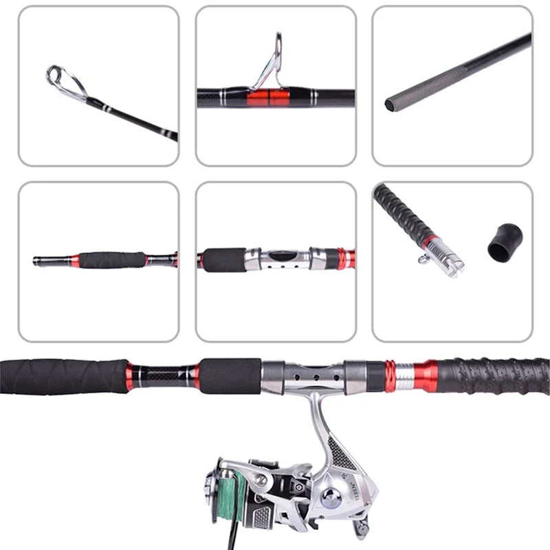 Mavllos STORM Saltwater Jigging Rod For Tuna Fishing MH Carbon 3 Section 1.8M 2.1M Lure 70-250g 20-50LB Fishing Spinning Rod