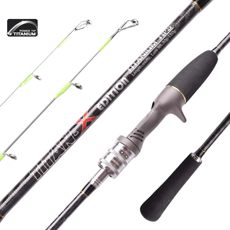 Mavllos Titanium Casting Fishing Rod Solid MH/LH Tips Lure 60-80g/80-120g Carbon Saltwater Octopus Fishing Jigging Rod