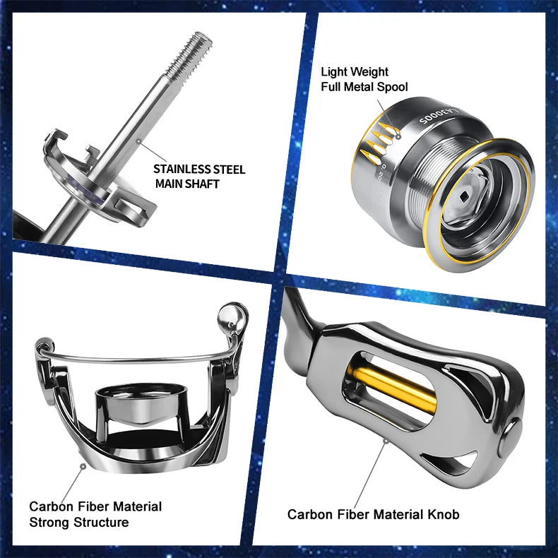 Mavllos JINWEI Bass Spinning Reel Drag 10kg Ratio 5.2:1 Light Carbon Frame Aluminum Shallow Spool Carp Trout Fishing Reel