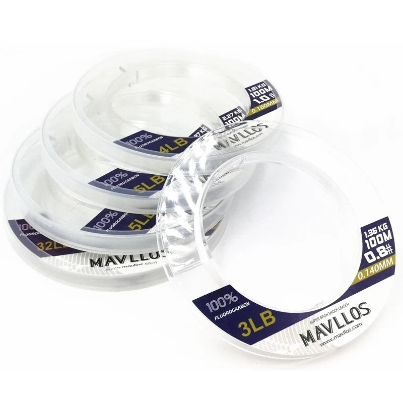 Mavllos Darcy Wear-resistant Carbon Line, 50M 100M 3-32lbs Japan Orignal Monofilament Fast Sinking Leader Carbon Fishing Line