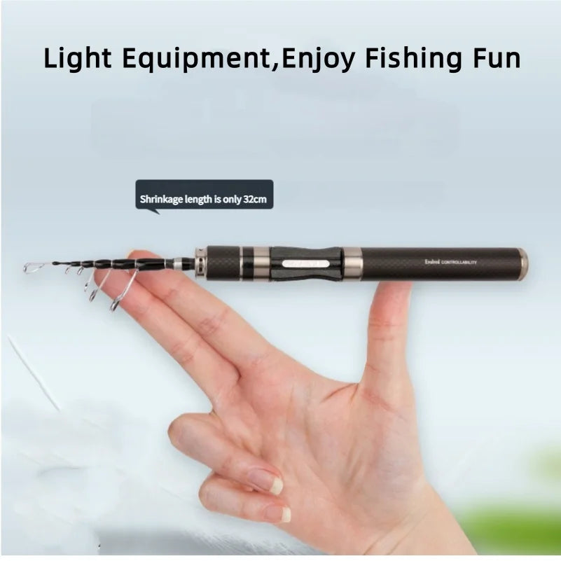 Mavllos JINWEI Carbon Lure Rod 1.5m 1.8m Portable Travel Trout Spinning Casting Rod Lure 2-10g 2-8lb Light Telescope Fishing Rod