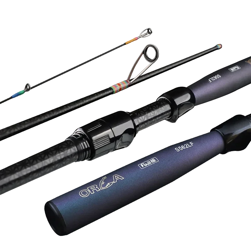 Mavllos ORCA Bass Spinning Rod with Fast Action,Lure 1-8g Line 2-6lb FUJI Guide Light Carbon BFS Casting Rod Fishing Bass Pike