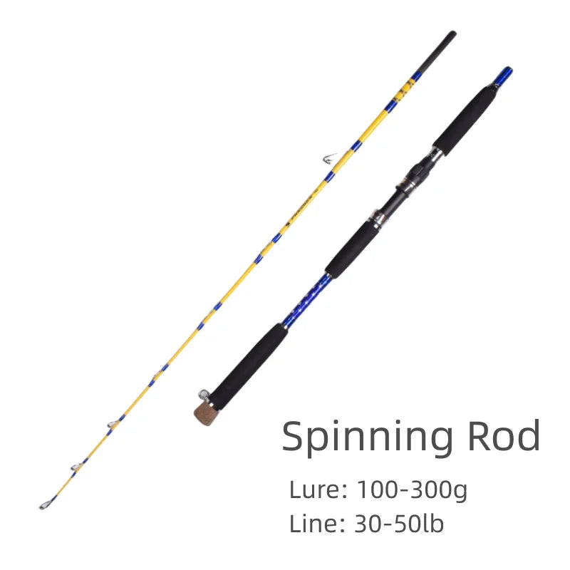 Mavllos Pursure Bass Fishing Rod ,Lure 100-300g Line 30-50lb 1.6m MH Solid Tip Carbon Trout Fishing Casting Spinning Rod