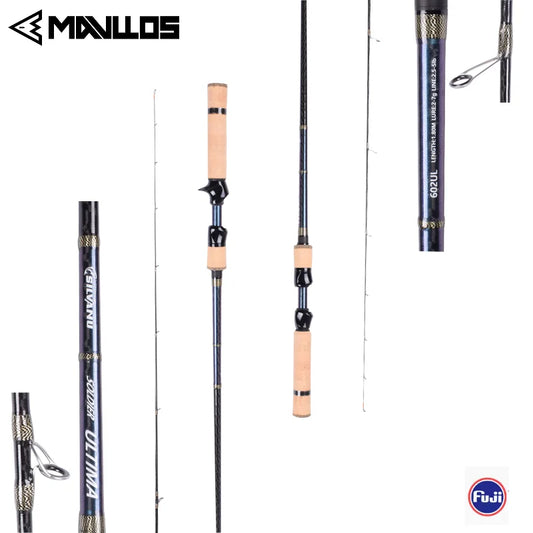 Mavllos ULTIMA Crappie Spinning Fishing Rod, Fuji Ring Fast UL Tip ,Lure 1-6g Line 2-6lb,30T Carbon Ultralight BFS Casting Rod