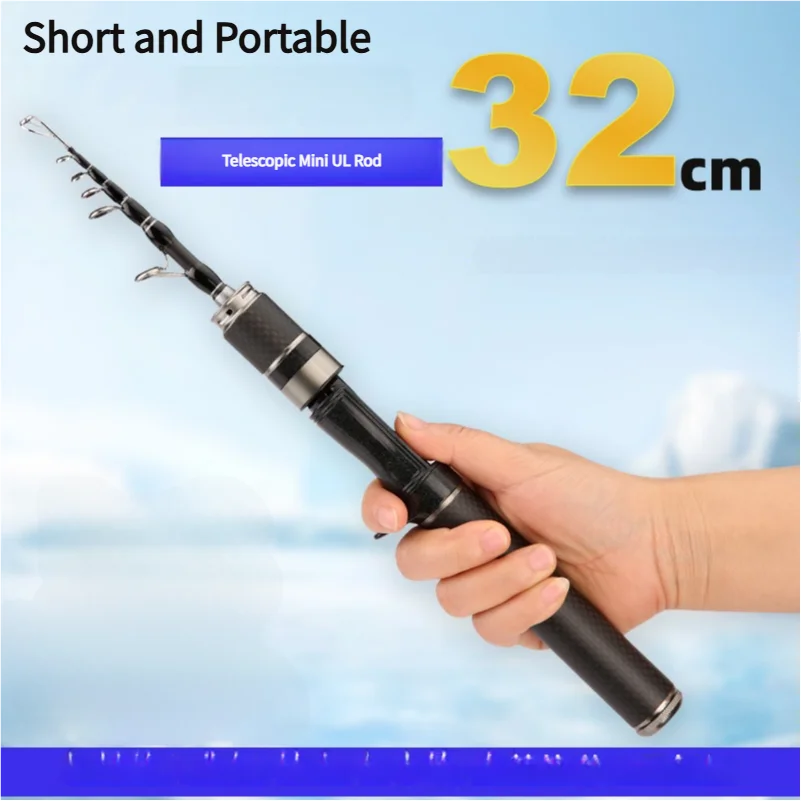 Mavllos JINWEI Carbon Lure Rod 1.5m 1.8m Portable Travel Trout Spinning Casting Rod Lure 2-10g 2-8lb Light Telescope Fishing Rod