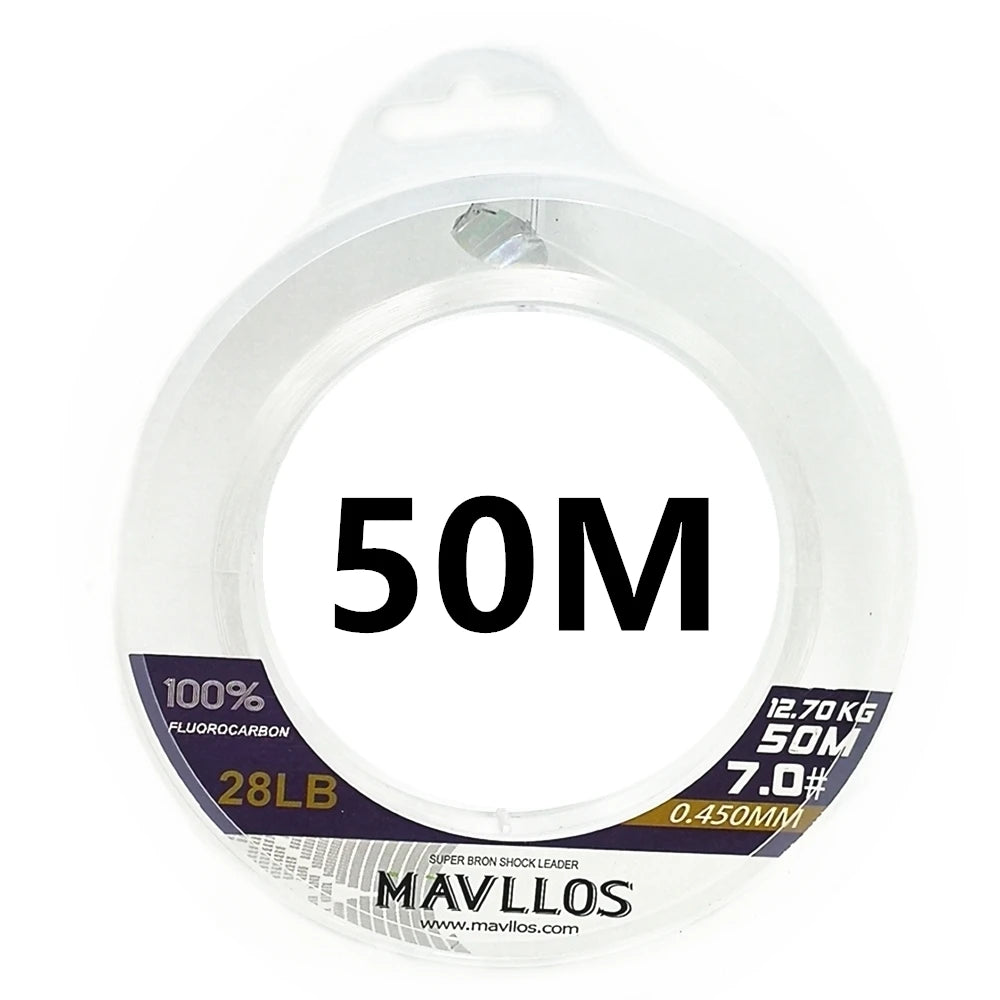 Mavllos Darcy Wear-resistant Carbon Line, 50M 100M 3-32lbs Japan Orignal Monofilament Fast Sinking Leader Carbon Fishing Line