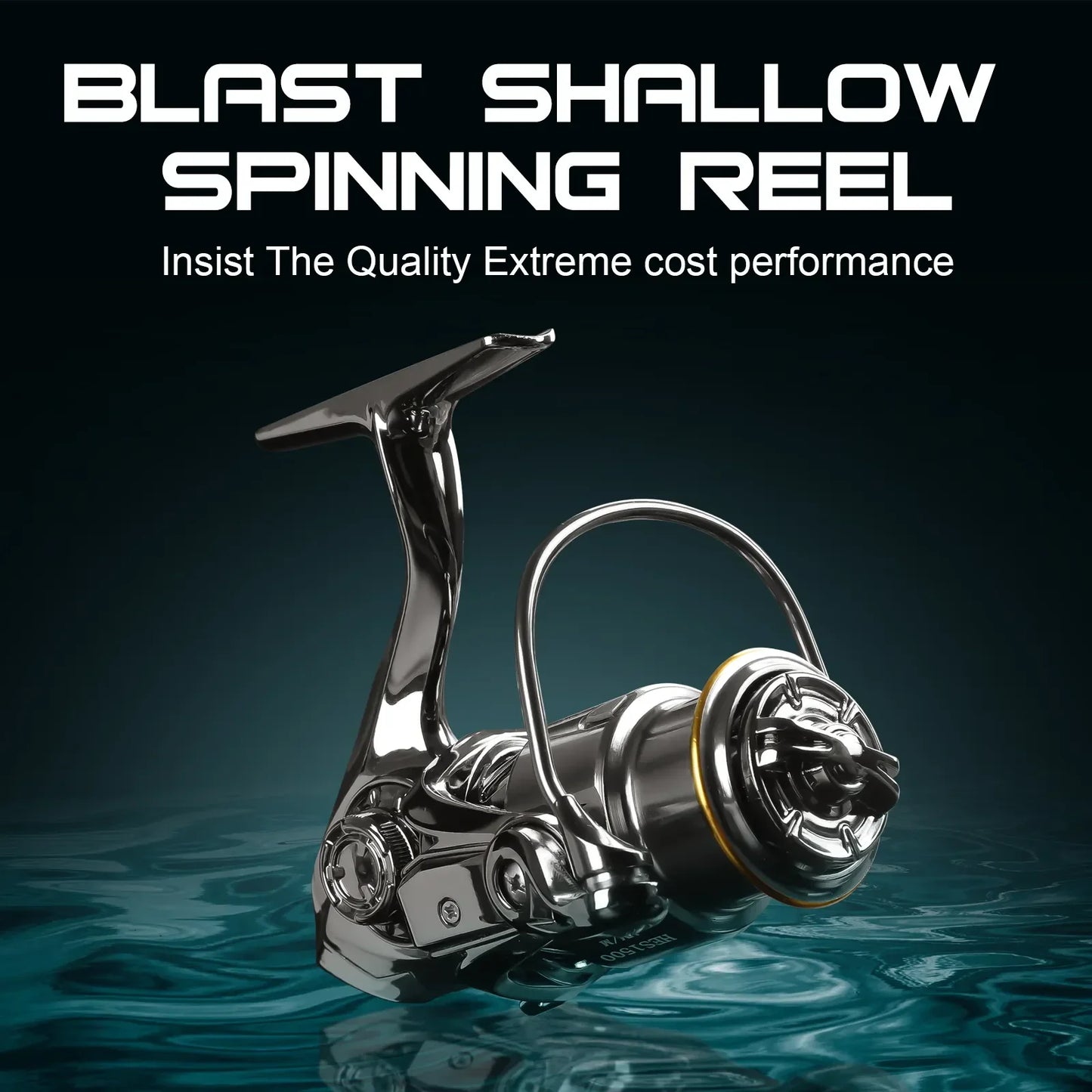 Mavllos BLAST Bass Fishing Reel,Ratio 5.2:1 Brake Force 12kg Shallow Spool Double Handle Freshwater Bass Bait Spinning Reel