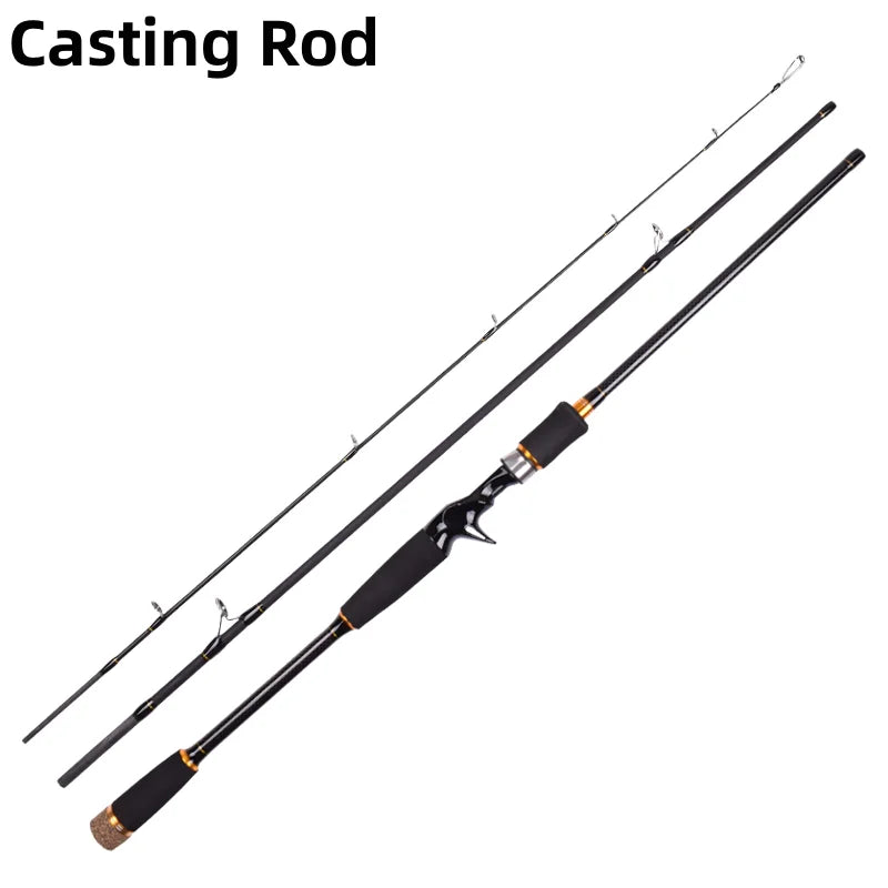 Mavllos YKing Snapper Fishing Spinning Rod Lure 10-25g Line 12-25lb 3 Sections Portable Carbon Light Perch Fishing Casting Rod