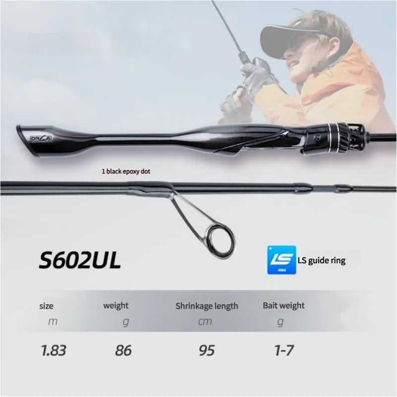 Mavllos OCKA Light BFS Casting Rod Lure 1-7g Carbon Solid Tip UL Fast 2 Section Freshwater Saltwater Bass Spinning Fishing Rod