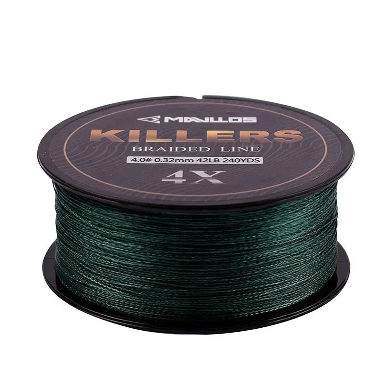 Mavllos Killers Carp Fishing Braided Line, 150m Force 4-80Lbs Strong Saltwater 4 Strands Cross Multifilament Carp Fishing Line
