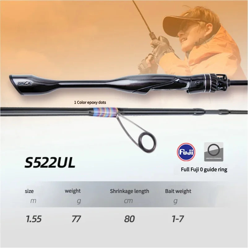 Mavllos OCKA Light BFS Casting Rod Lure 1-7g Carbon Solid Tip UL Fast 2 Section Freshwater Saltwater Bass Spinning Fishing Rod