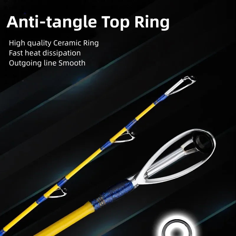 Mavllos Pursure Bass Fishing Rod ,Lure 100-300g Line 30-50lb 1.6m MH Solid Tip Carbon Trout Fishing Casting Spinning Rod