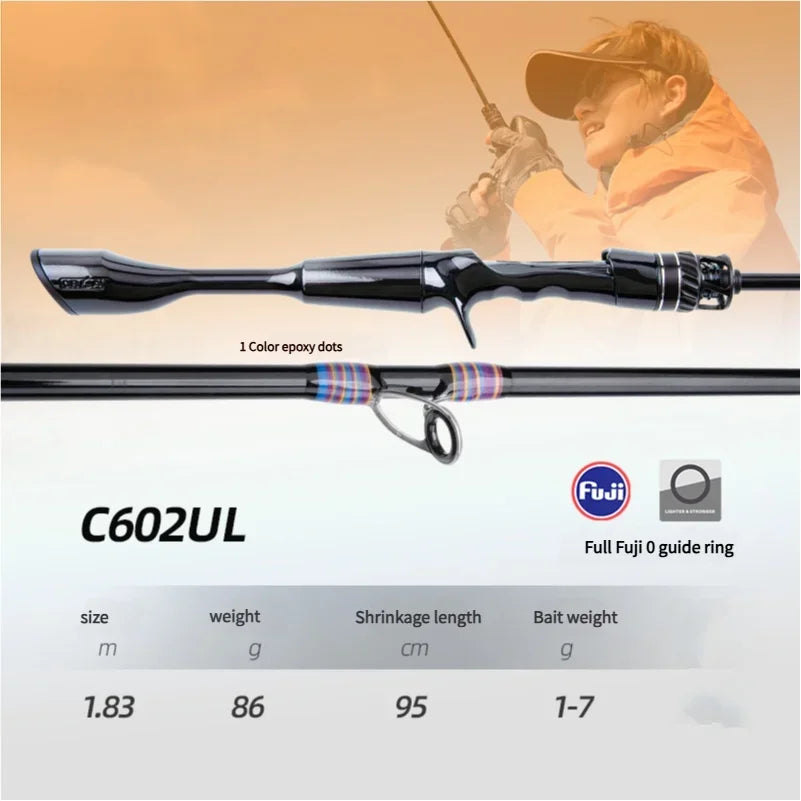 Mavllos OCKA Light BFS Casting Rod Lure 1-7g Carbon Solid Tip UL Fast 2 Section Freshwater Saltwater Bass Spinning Fishing Rod