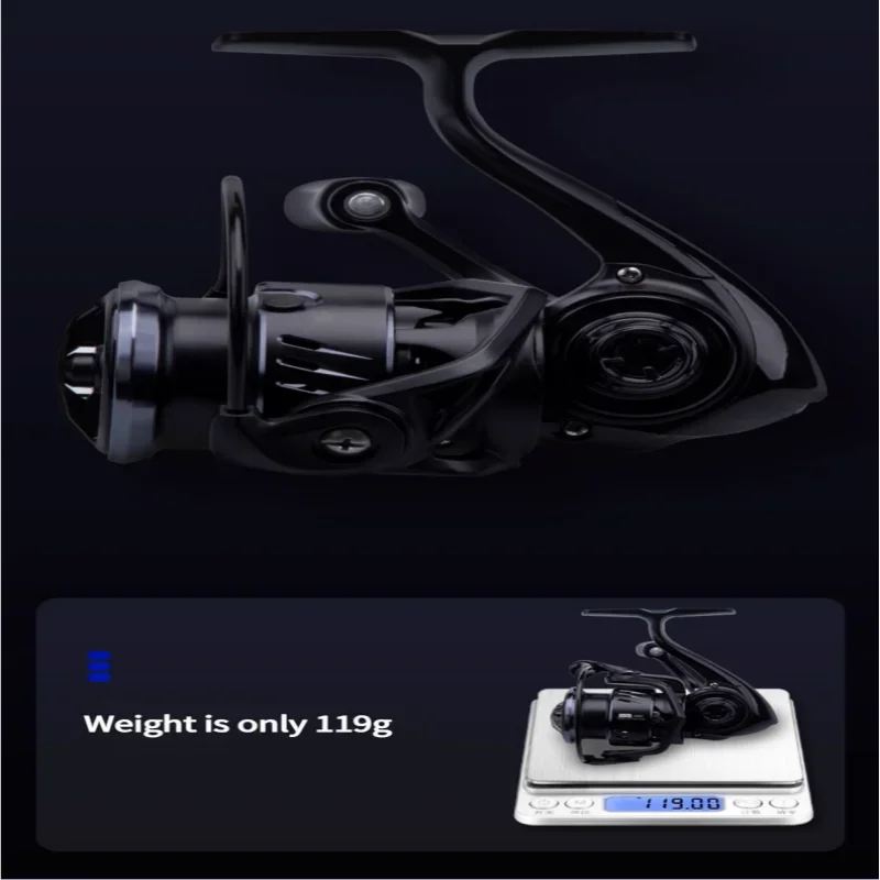 Mavllos Scylla Light Bass Spinning Reel Ratio 5.2:1 1000S 119g Low-Inertia Rotor Waterproof Anti-Rust Carbon Micro Fishing Reel