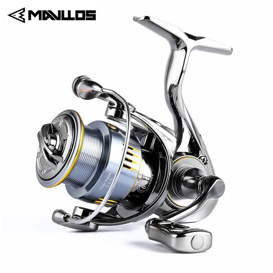 Mavllos JINWEI Bass Spinning Reel Drag 10kg Ratio 5.2:1 Light Carbon Frame Aluminum Shallow Spool Carp Trout Fishing Reel