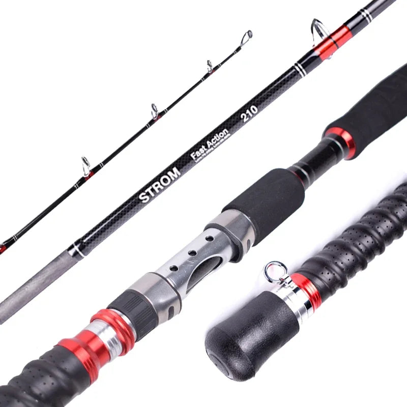 Mavllos STORM Saltwater Jigging Rod For Tuna Fishing MH Carbon 3 Section 1.8M 2.1M Lure 70-250g 20-50LB Fishing Spinning Rod