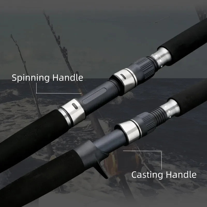 Mavllos Pursure Bass Fishing Rod ,Lure 100-300g Line 30-50lb 1.6m MH Solid Tip Carbon Trout Fishing Casting Spinning Rod