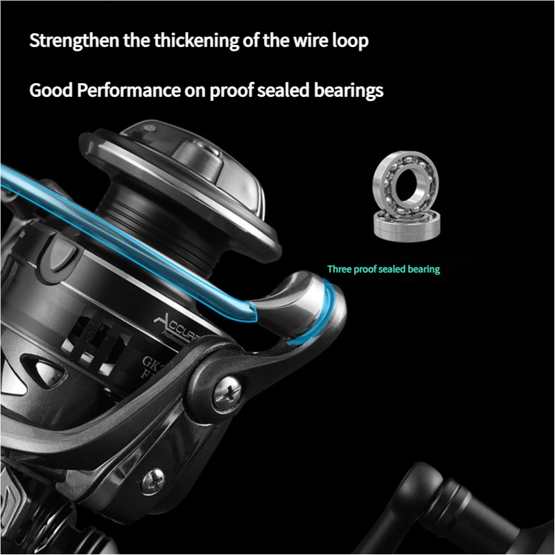 Mavllos KATLA Saltwater Spinning Fishing Reel Ratio 5.2:1 CNC Metal Spool IPX6 Waterproof Dual Bearing Bass Fishing Reel