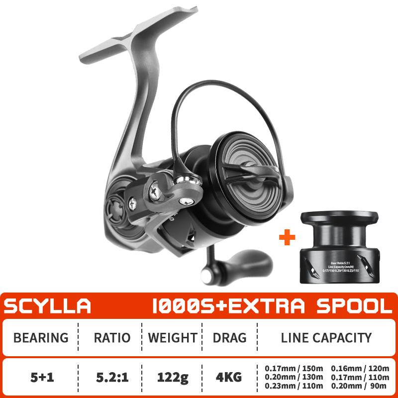 Mavllos SCYLLA II Ultralight Spinning Reel 122g Carbon Frame 5.2:1 Gear Ratio 4kg Drag Micro Lure Fishing Reel for Trout Bass