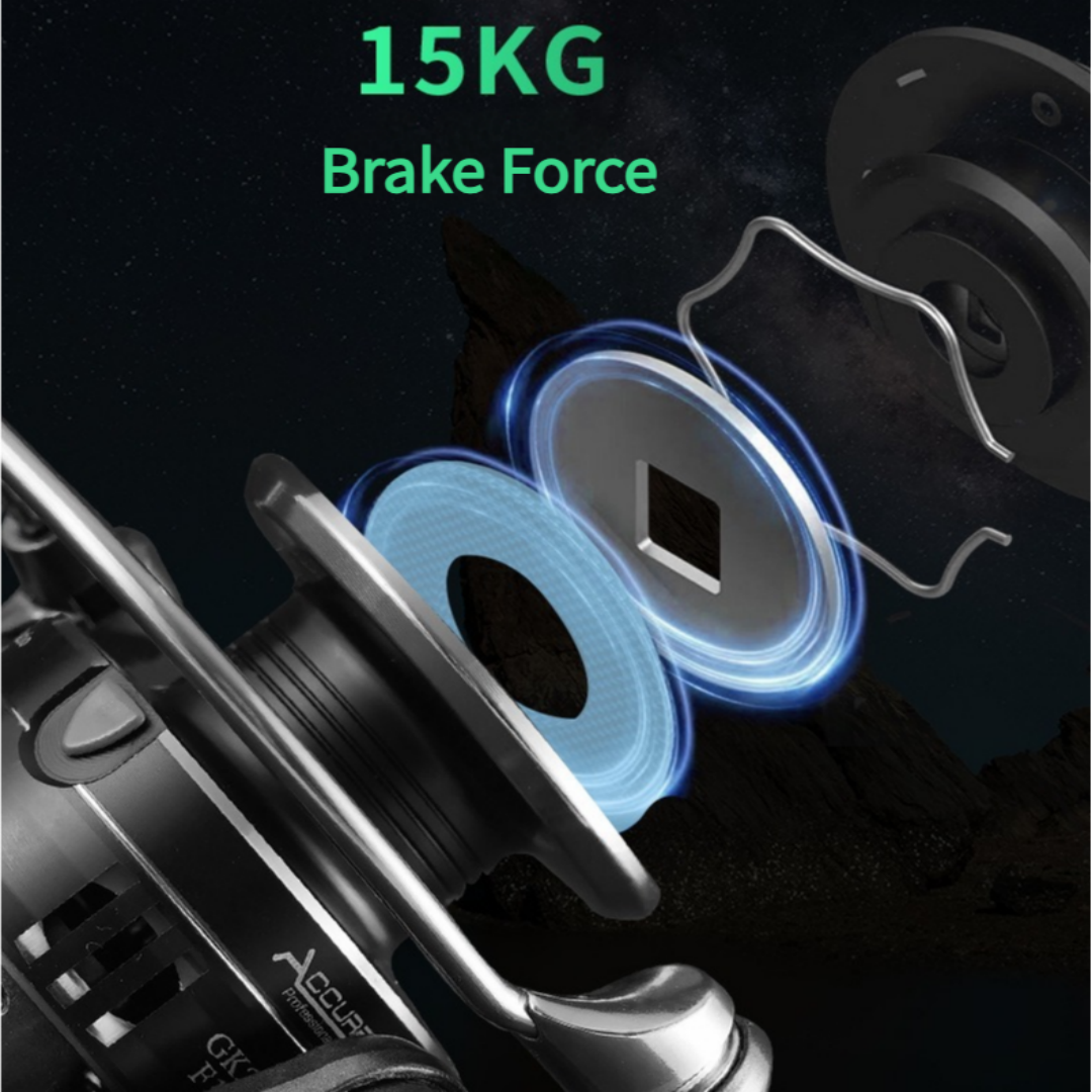 Mavllos KATLA Saltwater Spinning Fishing Reel Ratio 5.2:1 CNC Metal Spool IPX6 Waterproof Dual Bearing Bass Fishing Reel