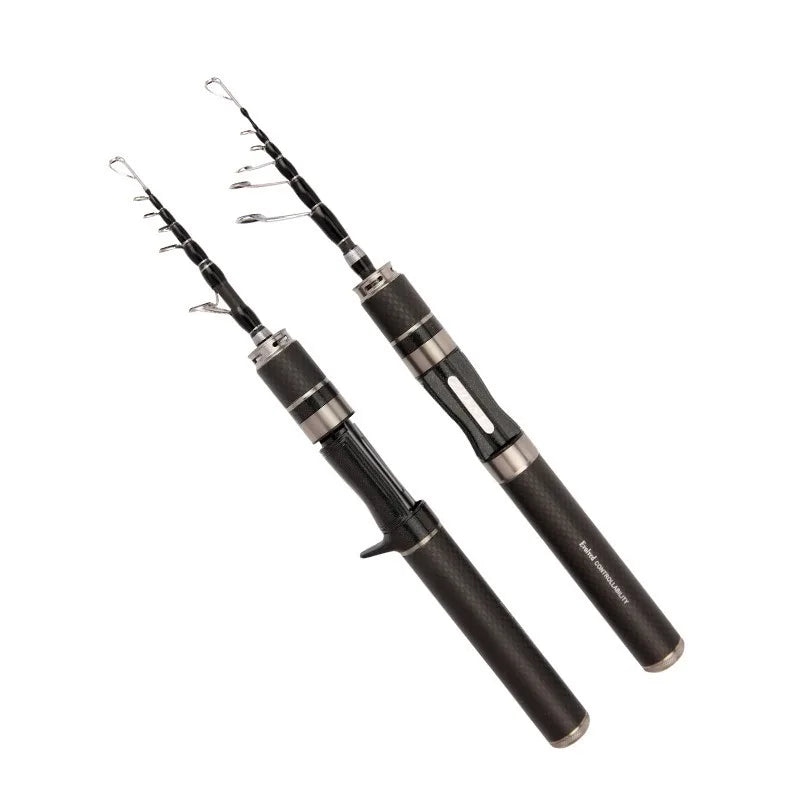 Mavllos JINWEI Carbon Lure Rod 1.5m 1.8m Portable Travel Trout Spinning Casting Rod Lure 2-10g 2-8lb Light Telescope Fishing Rod
