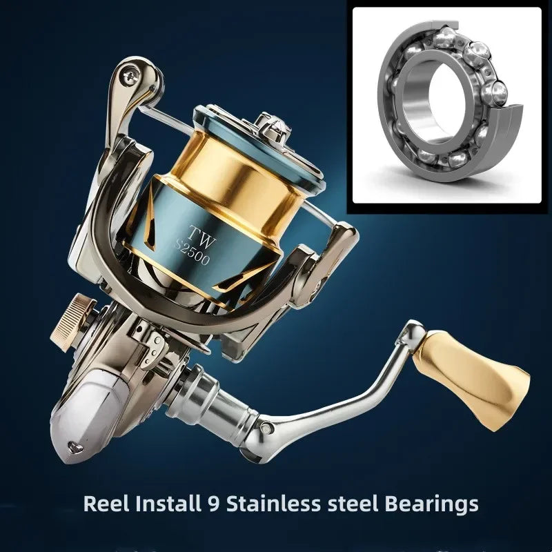 Mavllos Chaser Trout Spinning Fishing Reel 1500 2500 3000 Model Brake Force 15Kg Ratio 5.5:1 Light Bass Spinning Reel