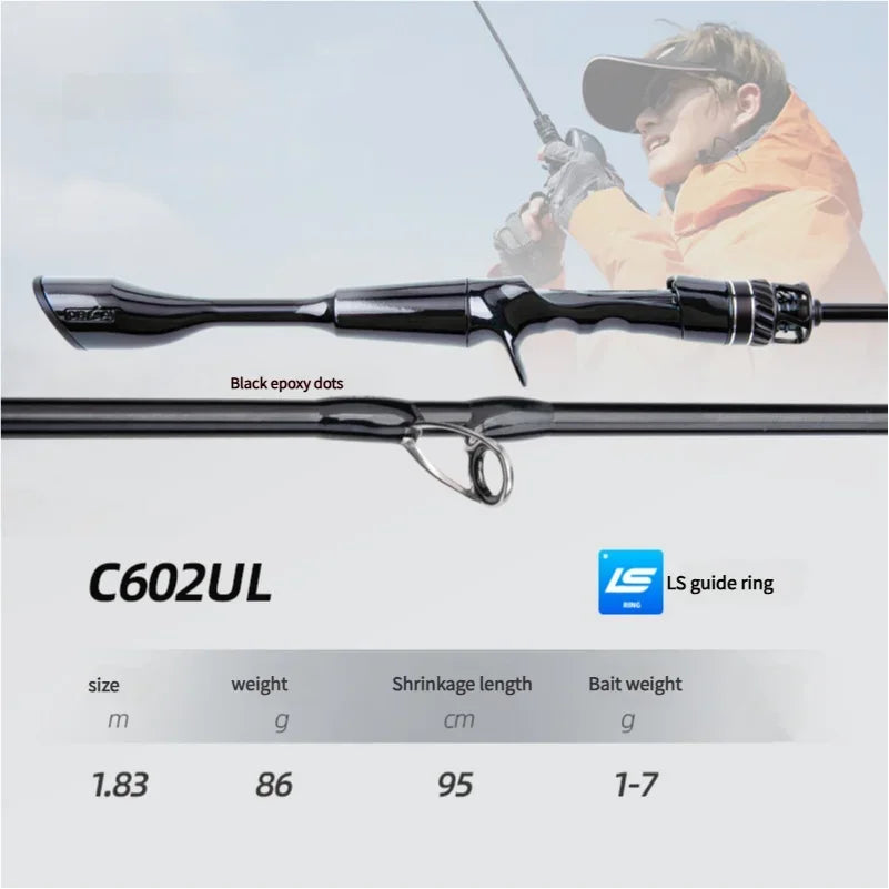 Mavllos OCKA Light BFS Casting Rod Lure 1-7g Carbon Solid Tip UL Fast 2 Section Freshwater Saltwater Bass Spinning Fishing Rod